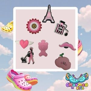 24. Pink Croc Charms Set